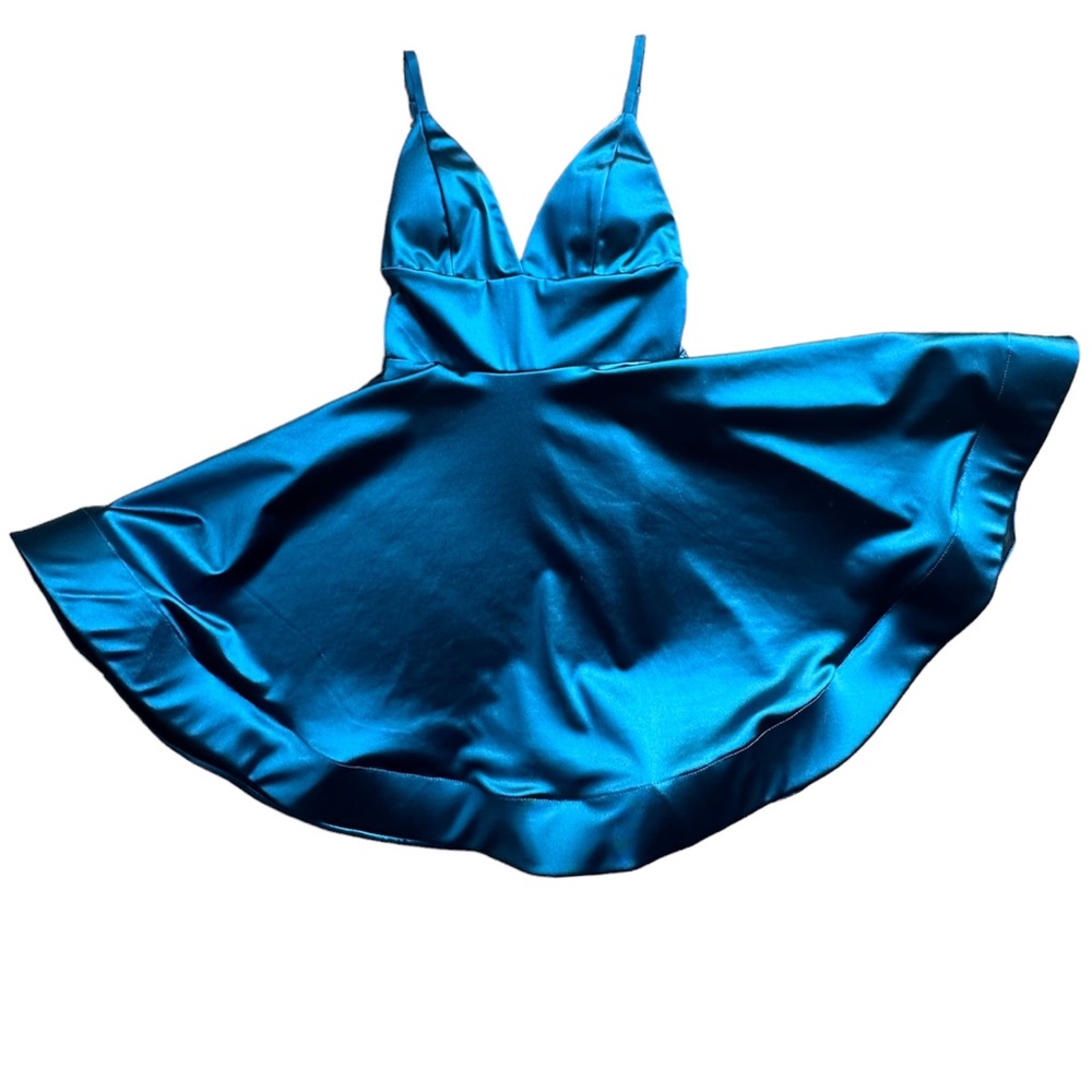 Akira Blue Satin Fit & Flare Mini Dress NWT Size Small